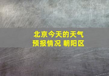 北京今天的天气预报情况 朝阳区